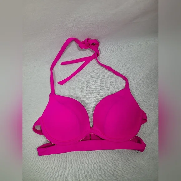 Victorias secret fuchsia pink swim top- Size 32C - Picture 3 of 5